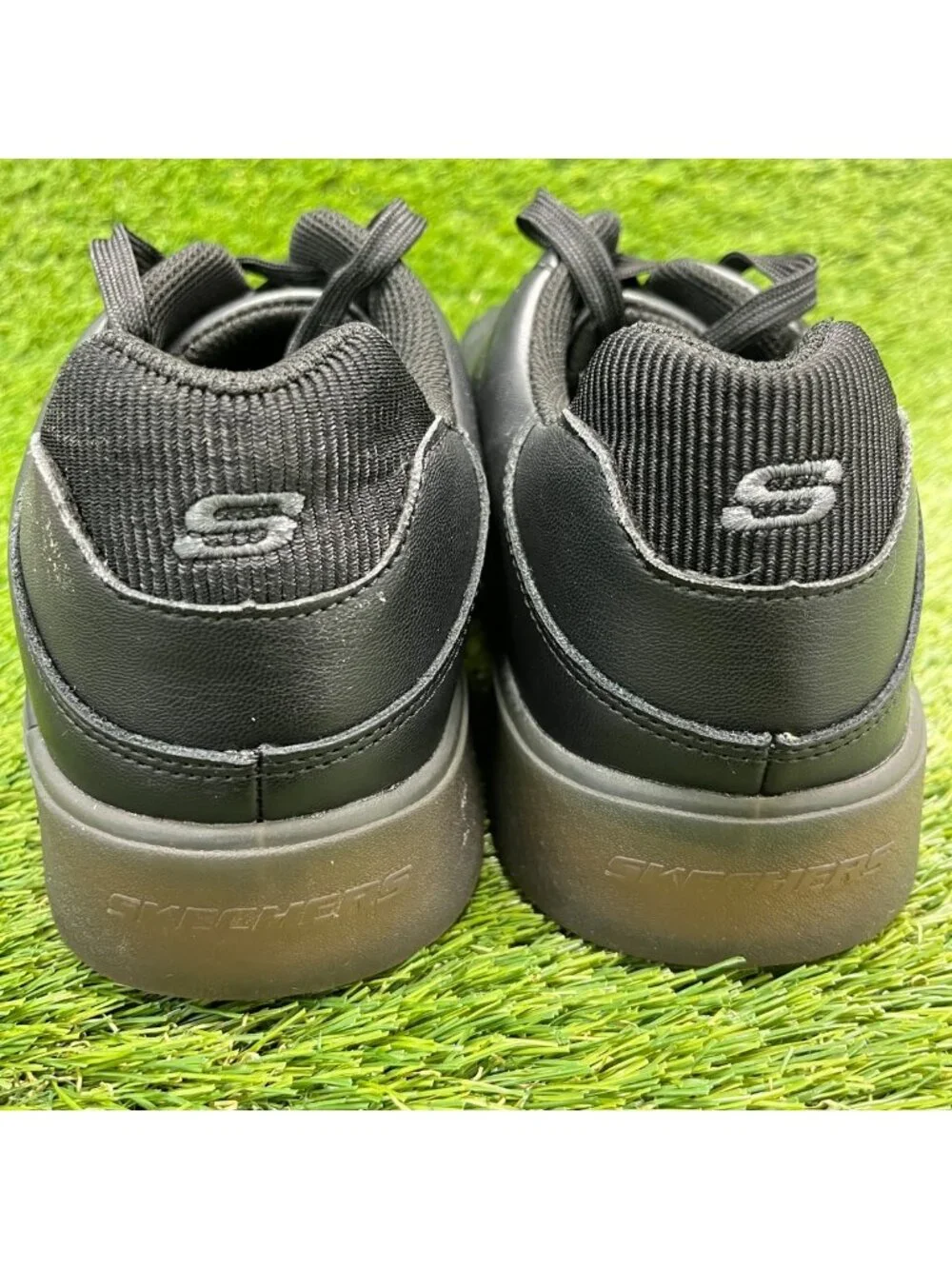 Skechers Verloma-Conlan Mens Size 13 Black Gum Athletic Leather Shoes Sneakers